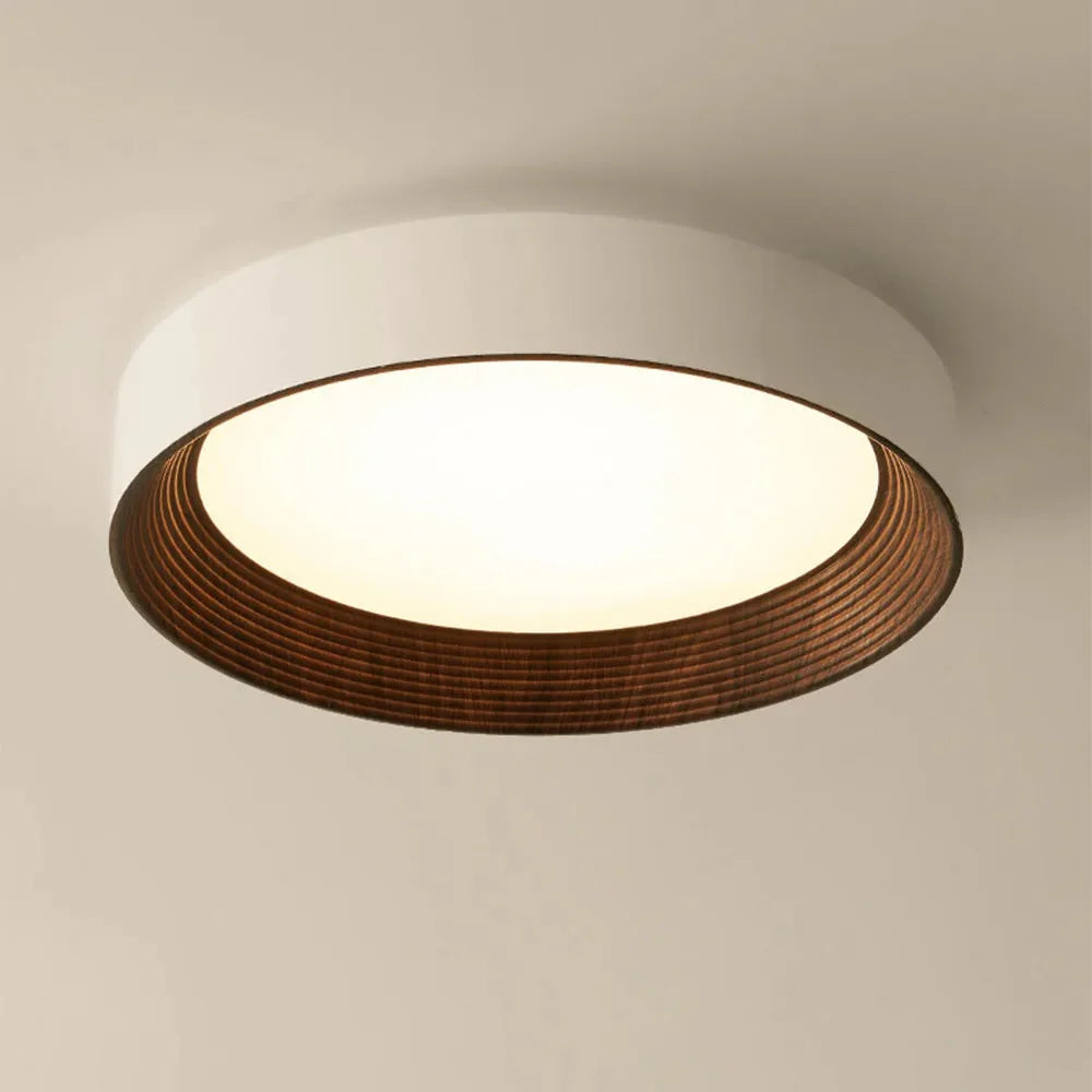 LED Plafondlamp Keuken Rond met Houten Rand – Warm Licht Opbouwlamp – Plafondverlichting voor Keuken Gang en Overloop