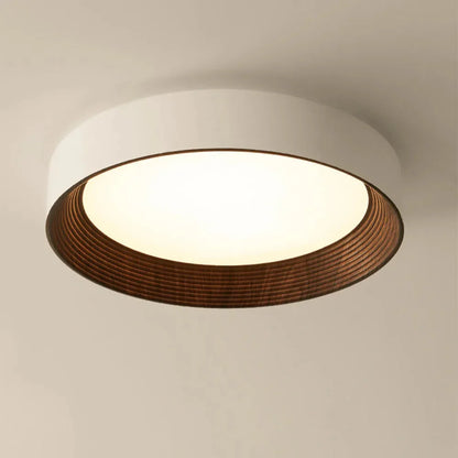 LED Plafondlamp Keuken Rond met Houten Rand – Warm Licht Opbouwlamp – Plafondverlichting voor Keuken Gang en Overloop