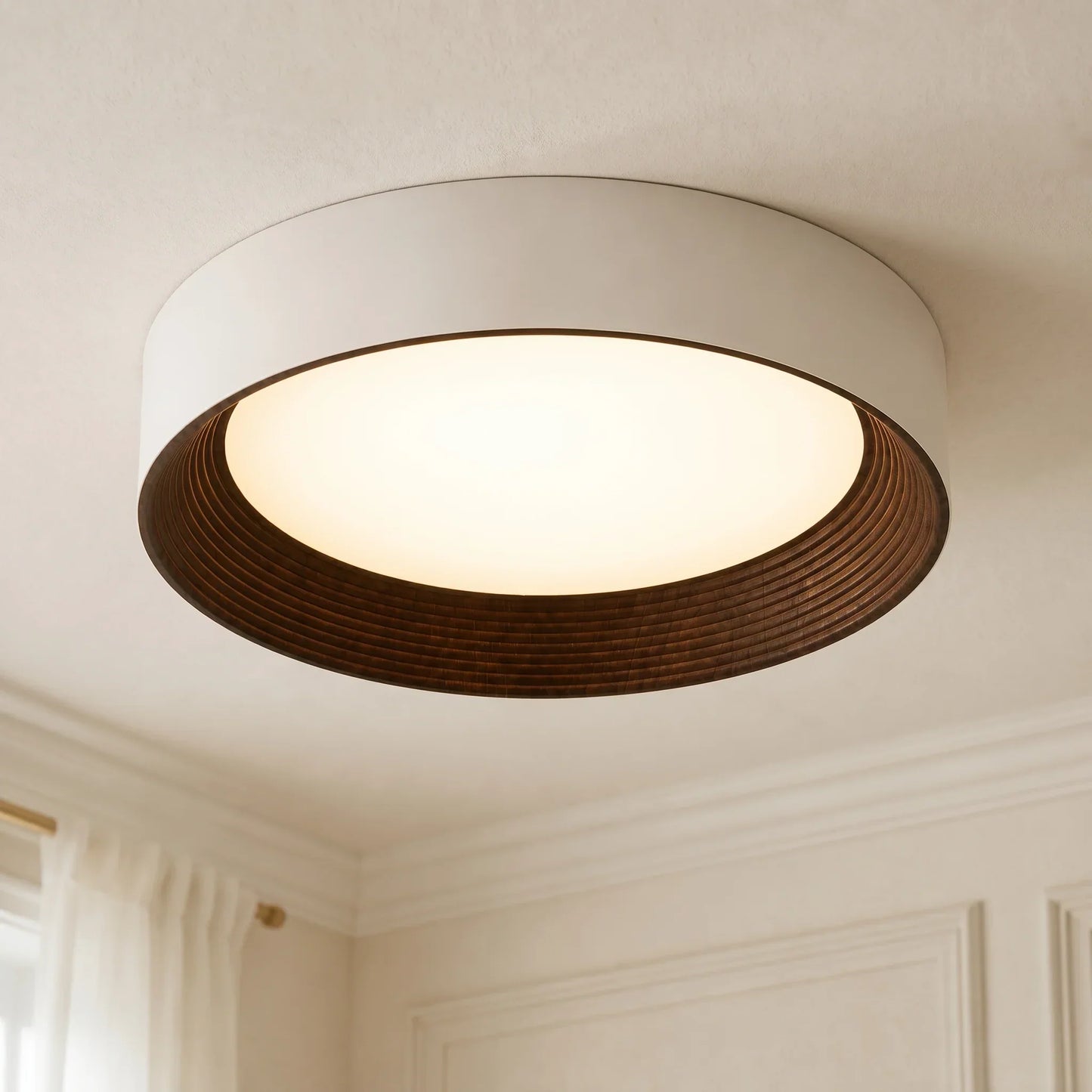 LED Plafondlamp Keuken Rond met Houten Rand – Warm Licht Opbouwlamp – Plafondverlichting voor Keuken Gang en Overloop