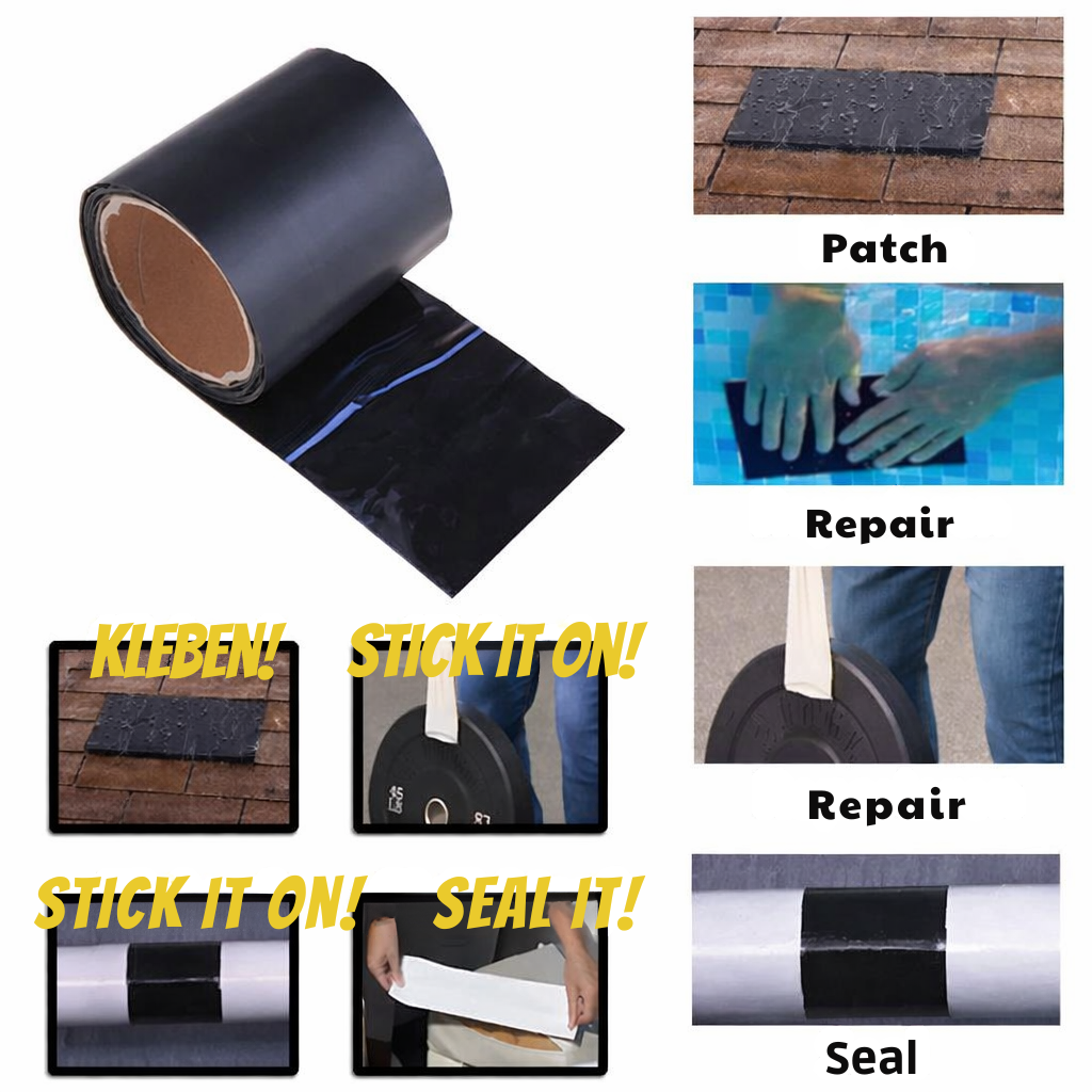 Reparatieband Waterdicht Extra Sterk Zwart Wit Transparant voor Lekken en Scheuren