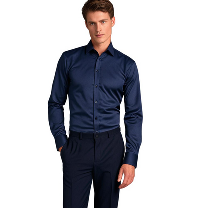 Herenshirt Stretch Katoen Comfortabel