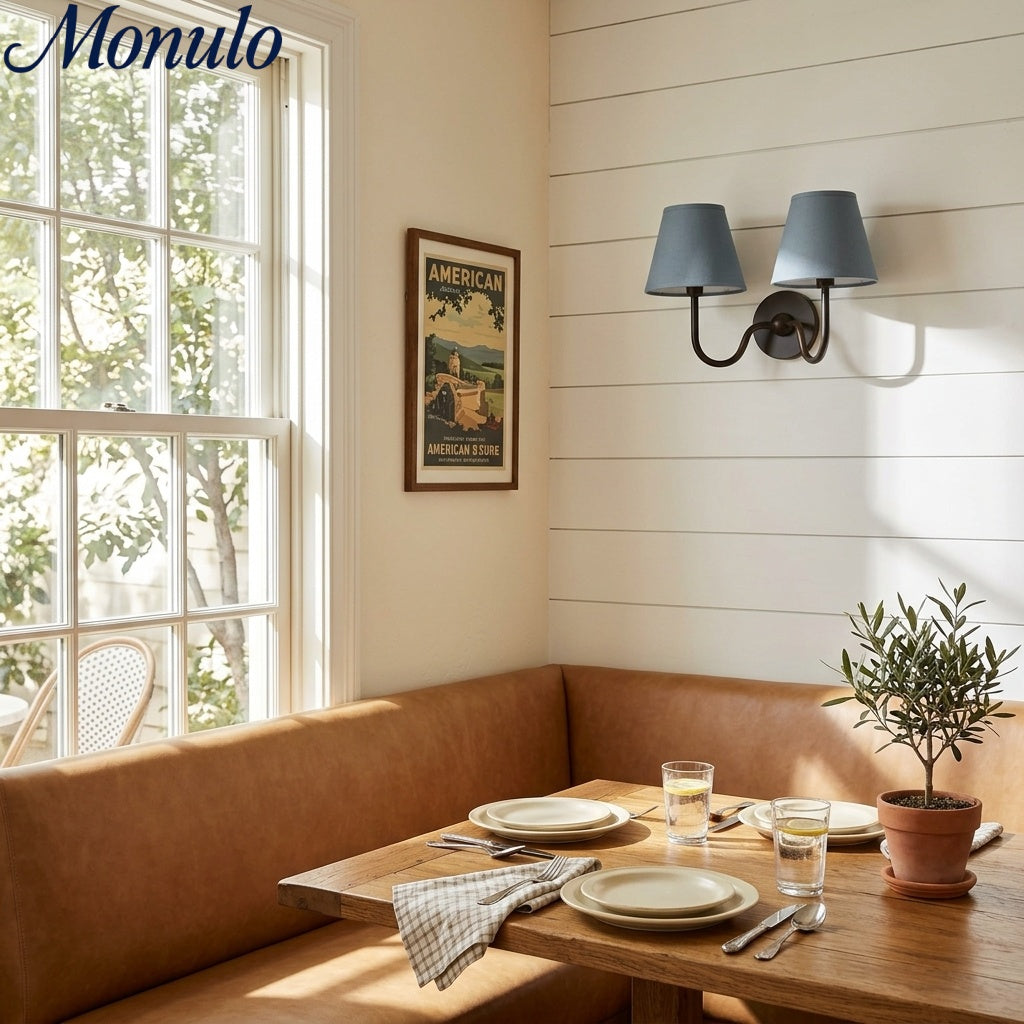Wandlamp met Geplisseerde Stoffen Kap – Klassieke Verlichting voor Slaapkamer en Woonkamer