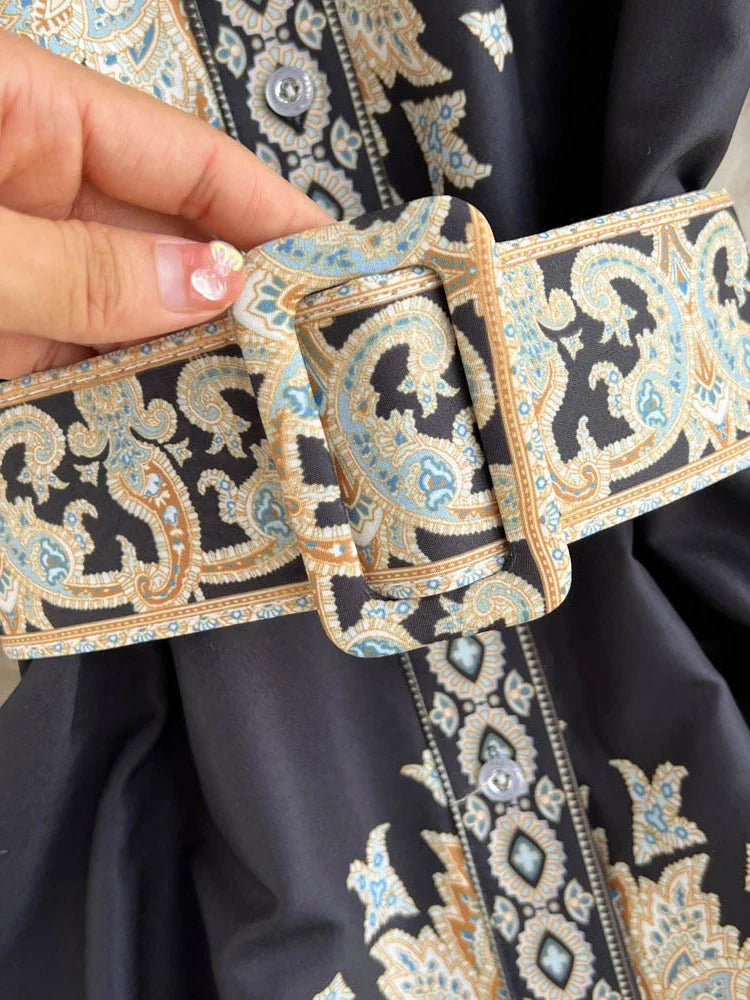 Vrouwen Jurk Retro Bedrukt Feestjurk Korte Rok