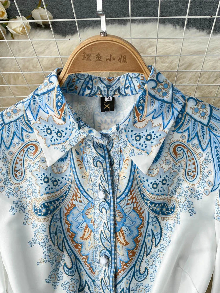 Vrouwen Jurk Retro Bedrukt Feestjurk Korte Rok