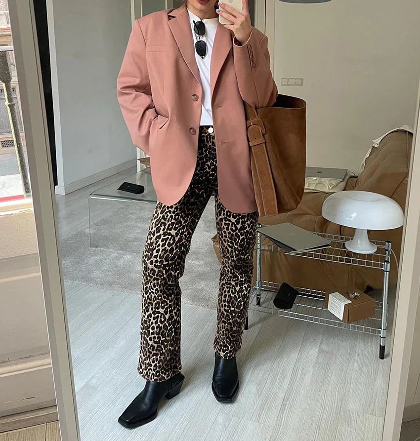 Hoge Taille Kokerbroek Retro Stijl Chique