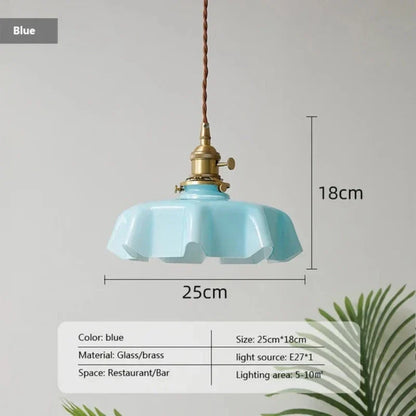 Hanglamp Messing Glas Vintage Frans Stijl Keuken Woonkamer Eettafel Pendellamp