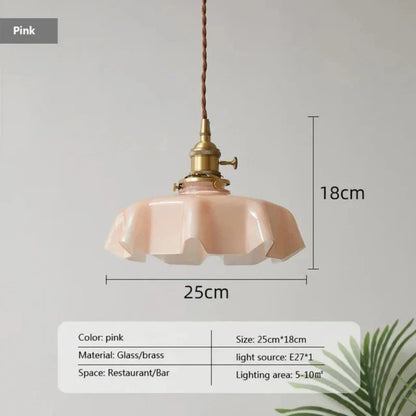 Hanglamp Messing Glas Vintage Frans Stijl Keuken Woonkamer Eettafel Pendellamp