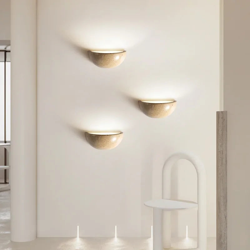 Wandlamp Steen LED Rond 15cm Warm Licht Woonkamer Slaapkamer