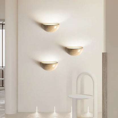 Wandlamp Steen LED Rond 15cm Warm Licht Woonkamer Slaapkamer