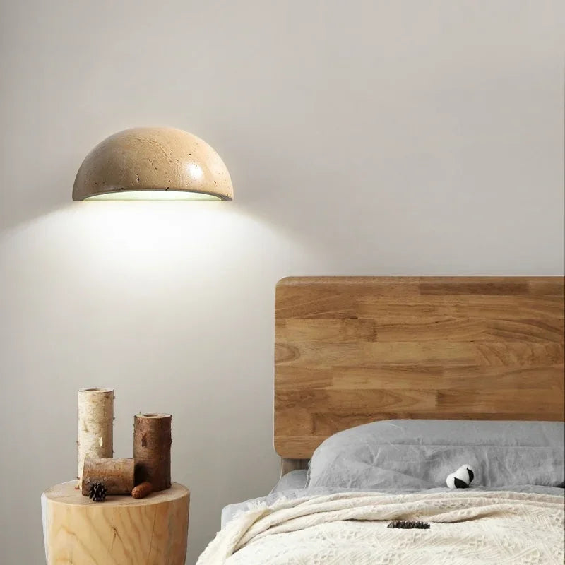 Wandlamp Steen LED Rond 15cm Warm Licht Woonkamer Slaapkamer