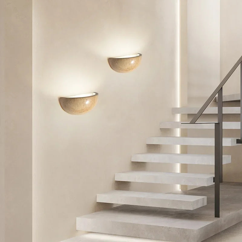 Wandlamp Steen LED Rond 15cm Warm Licht Woonkamer Slaapkamer