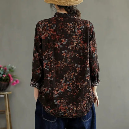 Bloemenprint Shirt van Katoen en Linnen Zomer Stijl
