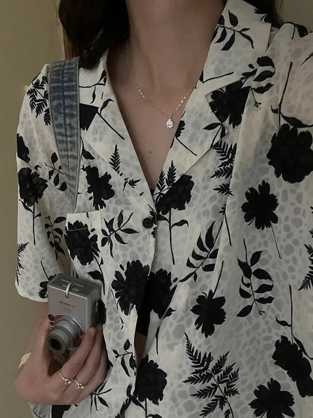 Vrouwelijke Zomer Blouse met Bloemenprint