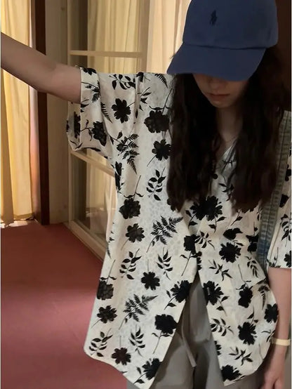 Vrouwelijke Zomer Blouse met Bloemenprint