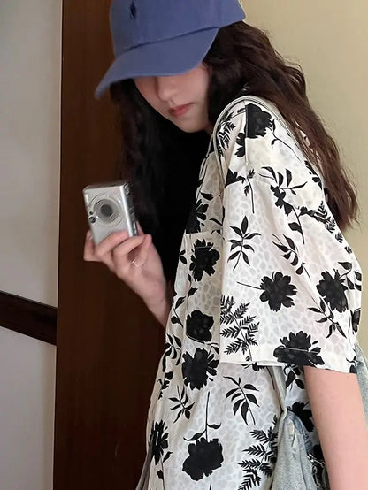 Vrouwelijke Zomer Blouse met Bloemenprint
