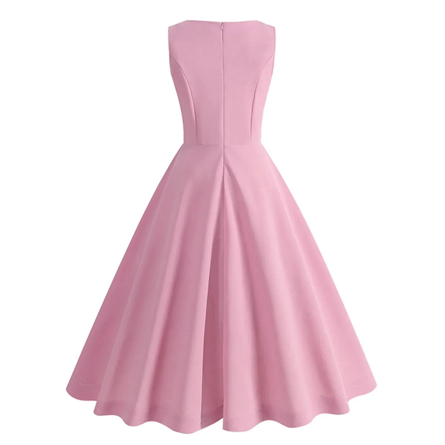 Retro Midi-Jurk Roze Swingjurk Vrouw