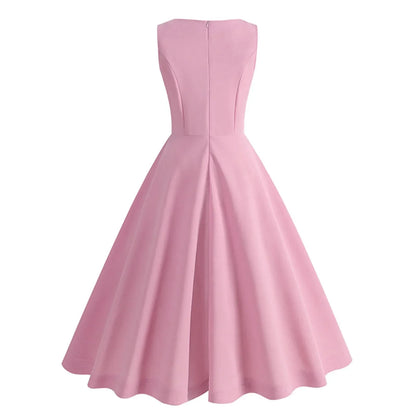 Retro Midi-Jurk Roze Swingjurk Vrouw