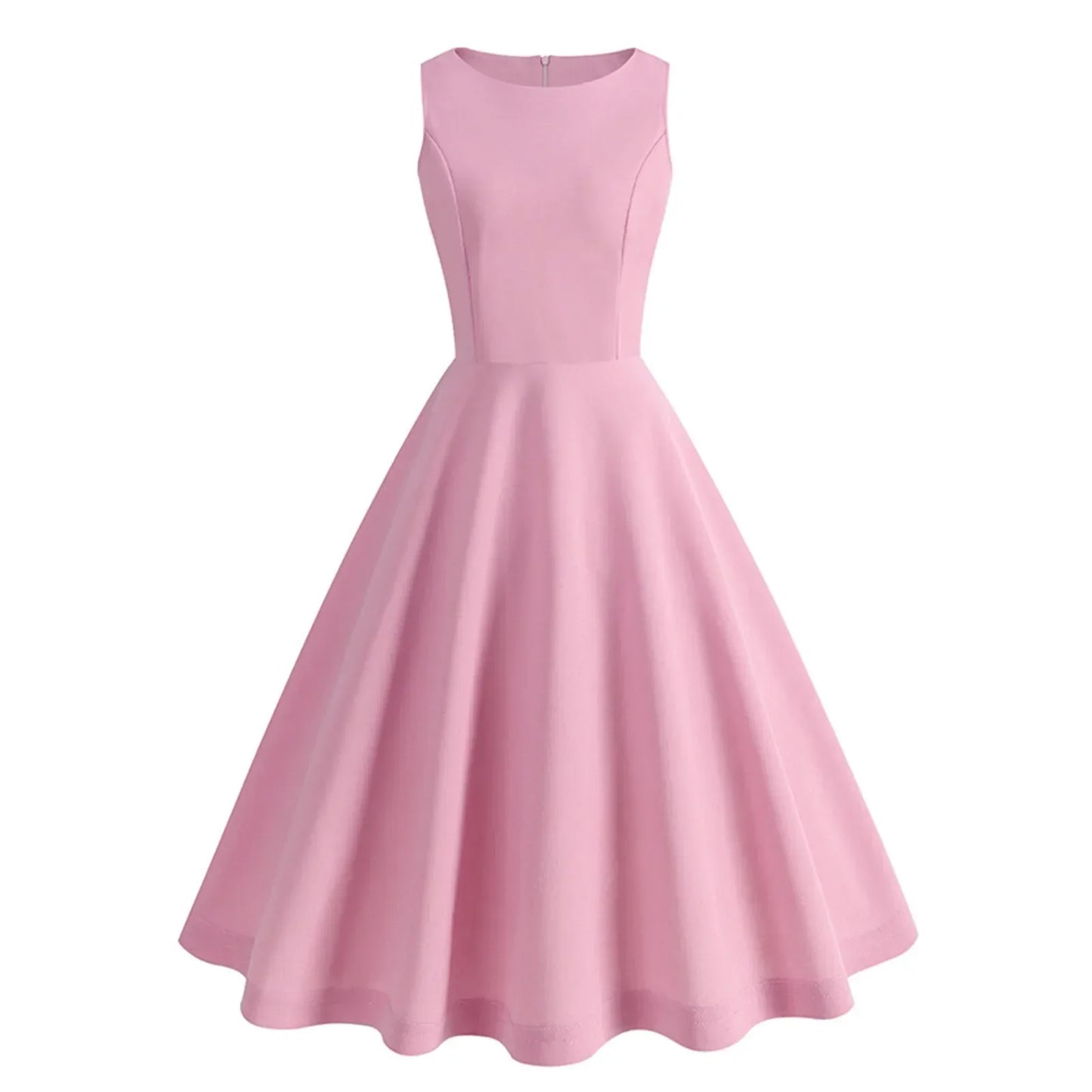 Retro Midi-Jurk Roze Swingjurk Vrouw