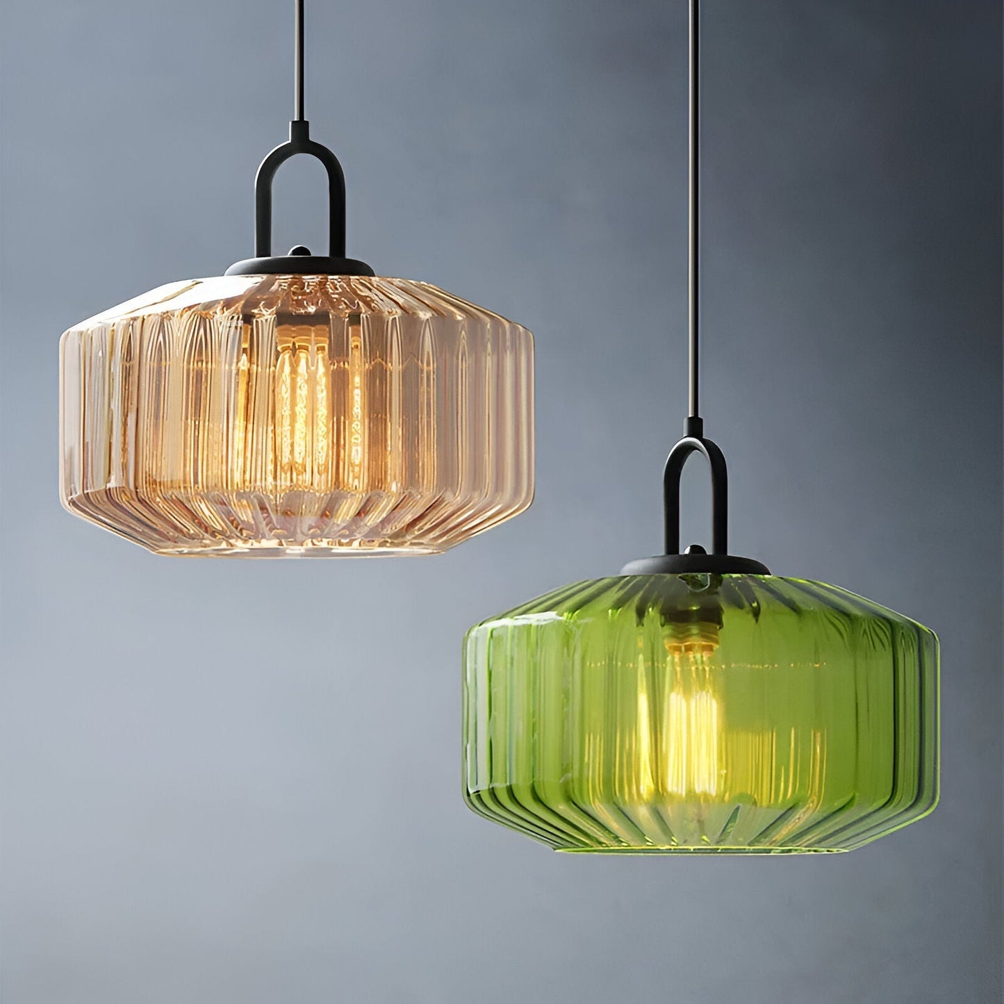 Hanglamp Gekleurd Glas Retro Nordic Ø28cm E27 3000K Keuken