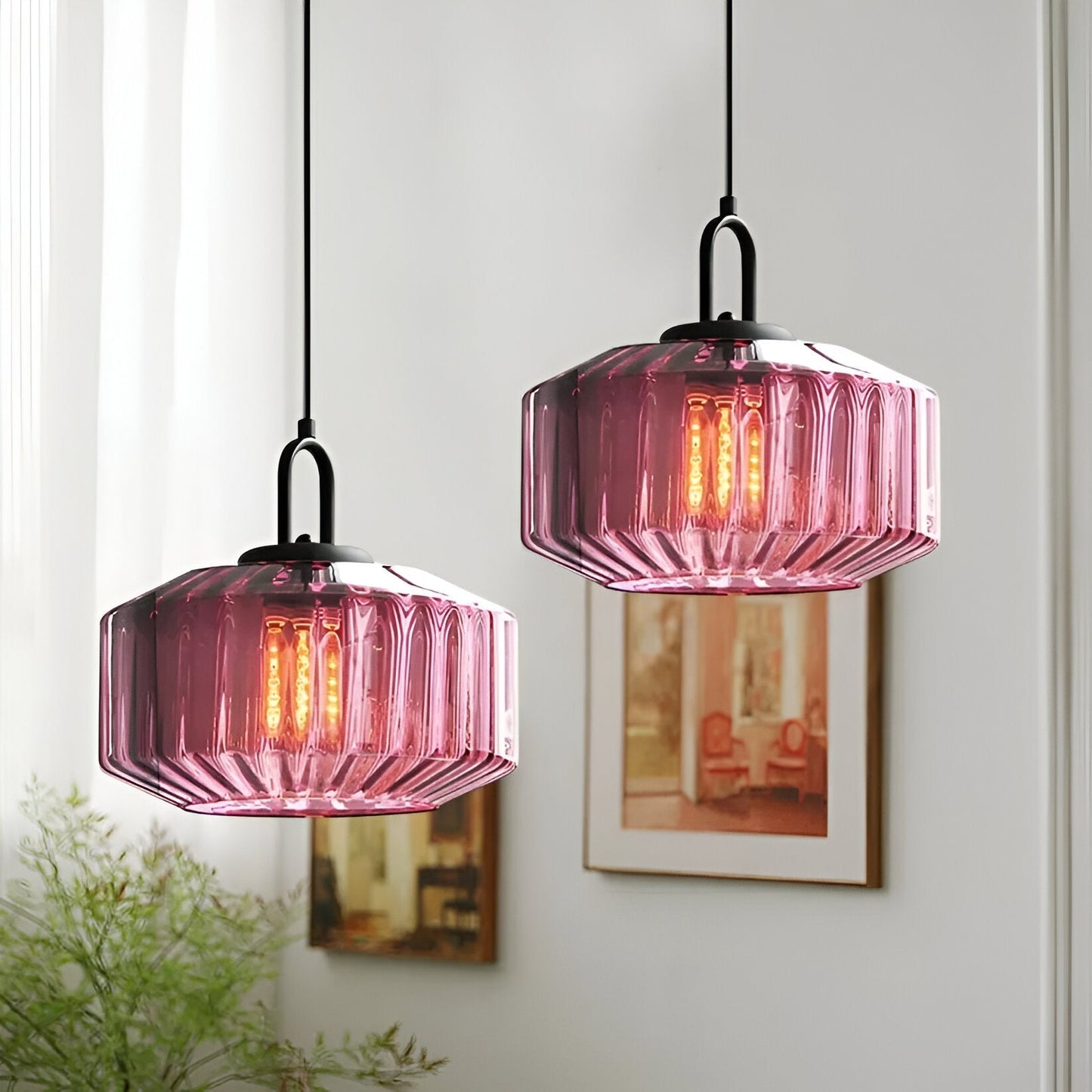 Hanglamp Gekleurd Glas Retro Nordic Ø28cm E27 3000K Keuken