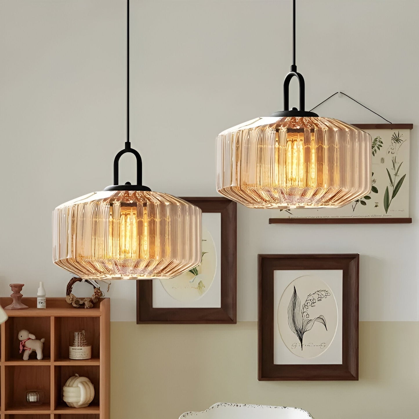 Hanglamp Gekleurd Glas Retro Nordic Ø28cm E27 3000K Keuken