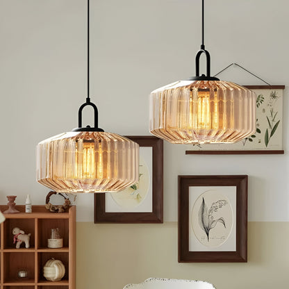 Hanglamp Gekleurd Glas Retro Nordic Ø28cm E27 3000K Keuken