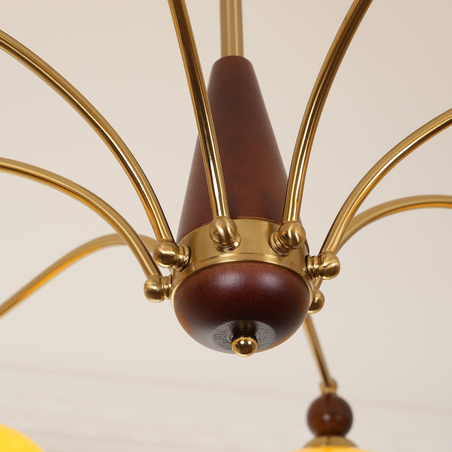 Retro Calliope Kroonluchter – Metalen Hanglamp met Glazen Kappen – 3, 5 of 8 Lichtpunten – Klassiek Vintage Design voor Eetkamer en Woonkamer