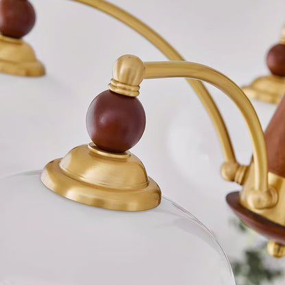 Retro Calliope Kroonluchter – Metalen Hanglamp met Glazen Kappen – 3, 5 of 8 Lichtpunten – Klassiek Vintage Design voor Eetkamer en Woonkamer