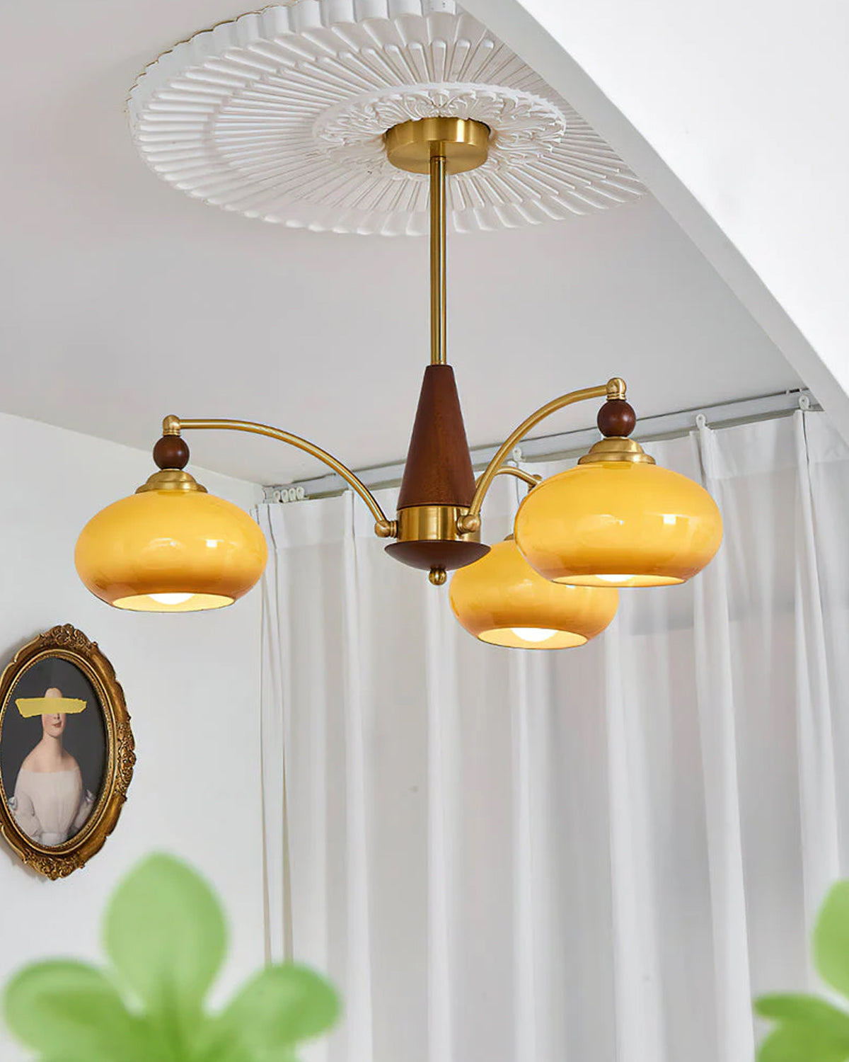 Retro Calliope Kroonluchter – Metalen Hanglamp met Glazen Kappen – 3, 5 of 8 Lichtpunten – Klassiek Vintage Design voor Eetkamer en Woonkamer