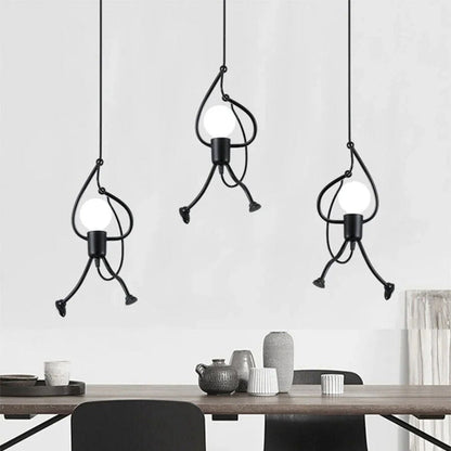 Vintage Metalen Plafondlamp Retro Design Bruin Verstelbare Hanger voor Woonkamer Kinderkamer