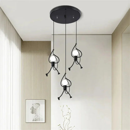 Vintage Metalen Plafondlamp Retro Design Bruin Verstelbare Hanger voor Woonkamer Kinderkamer