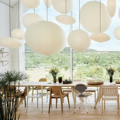 Japanse Mulberry Paper Hanglamp — Handgemaakte Washi Lampenkap Bol Sfeerverlichting
