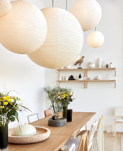 Japanse Mulberry Paper Hanglamp — Handgemaakte Washi Lampenkap Bol Sfeerverlichting