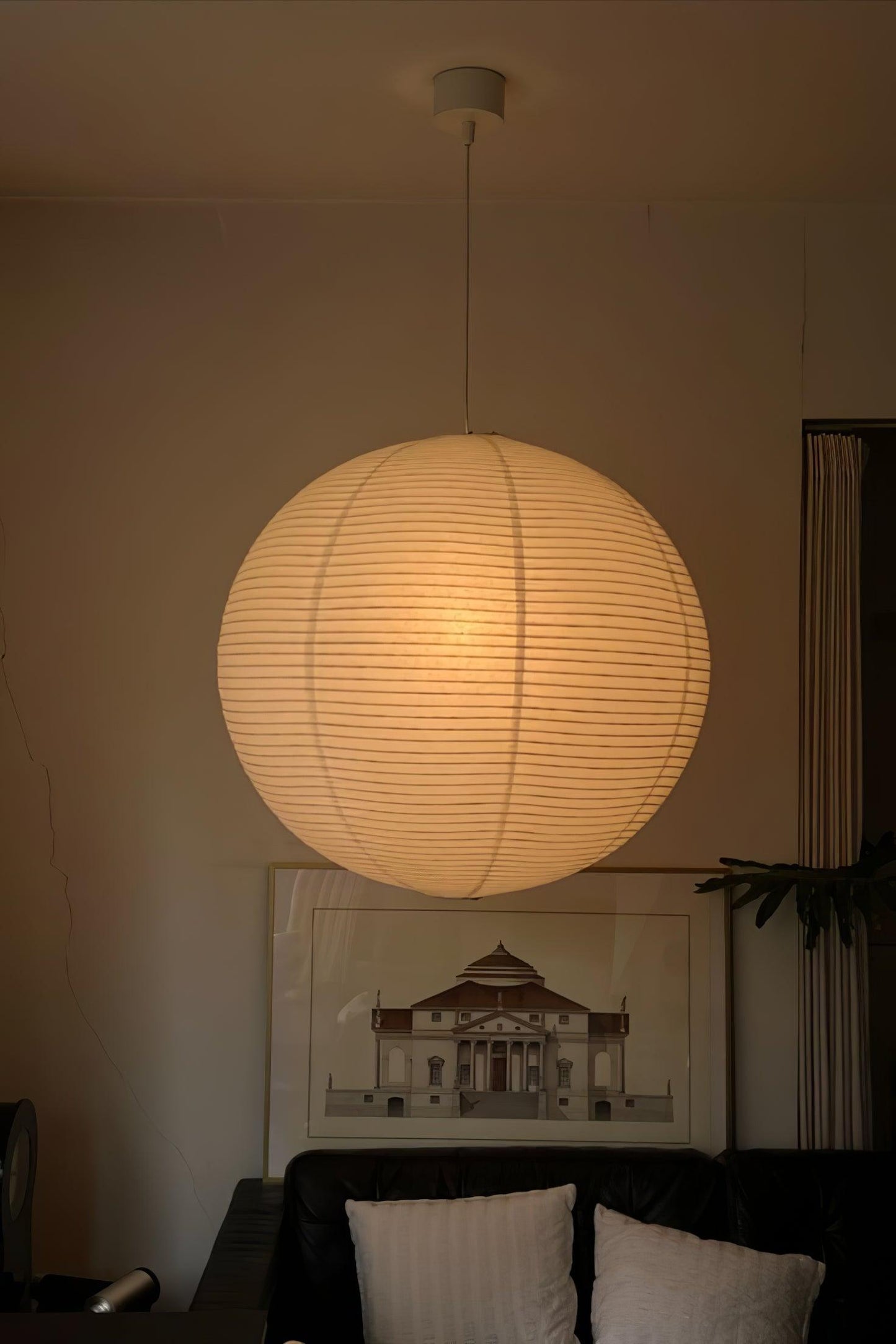 Japanse Mulberry Paper Hanglamp — Handgemaakte Washi Lampenkap Bol Sfeerverlichting