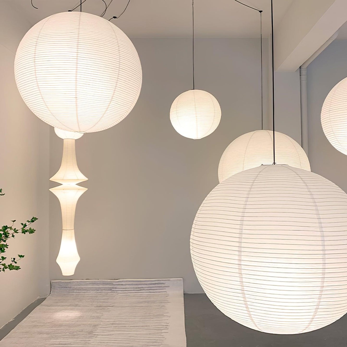 Japanse Mulberry Paper Hanglamp — Handgemaakte Washi Lampenkap Bol Sfeerverlichting