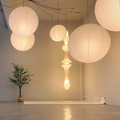 Japanse Mulberry Paper Hanglamp — Handgemaakte Washi Lampenkap Bol Sfeerverlichting