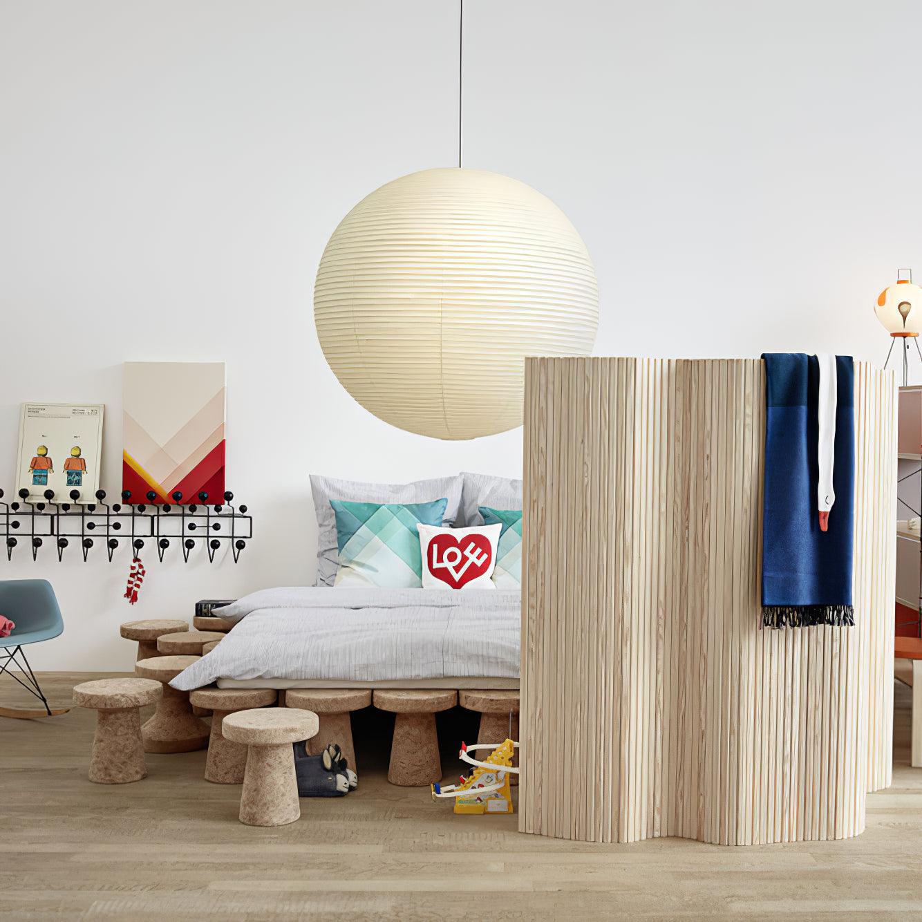 Japanse Mulberry Paper Hanglamp — Handgemaakte Washi Lampenkap Bol Sfeerverlichting