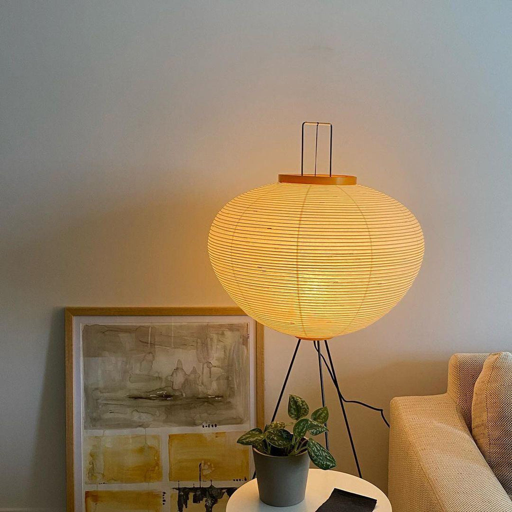 Rijstpapier vloerlamp 123cm metaal wit woonkamer staande lamp Japandi wabi sabi verlichting design