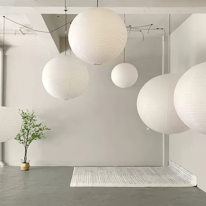 Japanse Mulberry Paper Hanglamp — Handgemaakte Washi Lampenkap Bol Sfeerverlichting