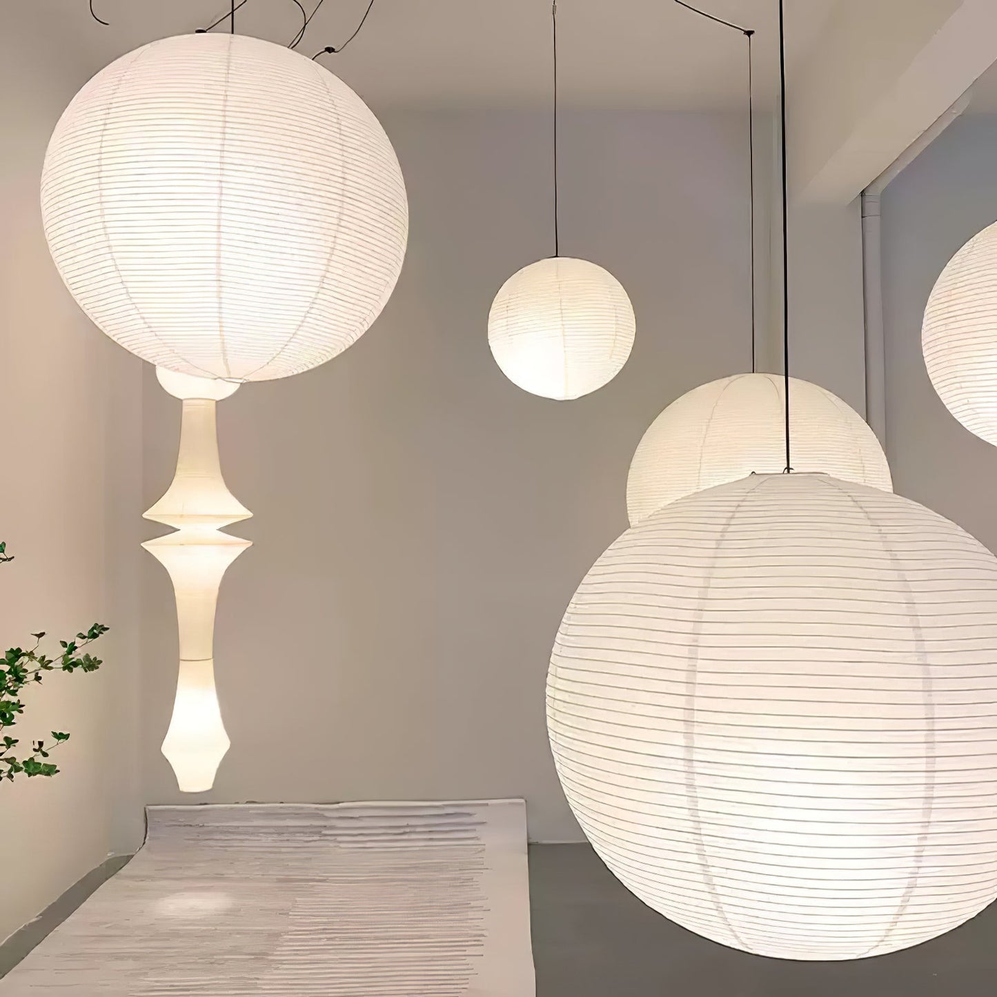 Japanse Mulberry Paper Hanglamp — Handgemaakte Washi Lampenkap Bol Sfeerverlichting