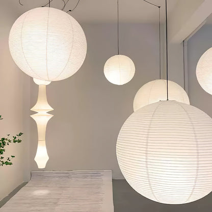 Japanse Mulberry Paper Hanglamp — Handgemaakte Washi Lampenkap Bol Sfeerverlichting