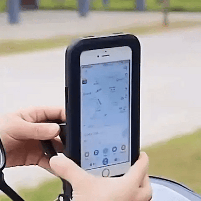 Waterdichte Telefoonhouder Fiets 360° Draaibaar Zwart met Touchscreen Toegang voor Regenweer en Navigatie