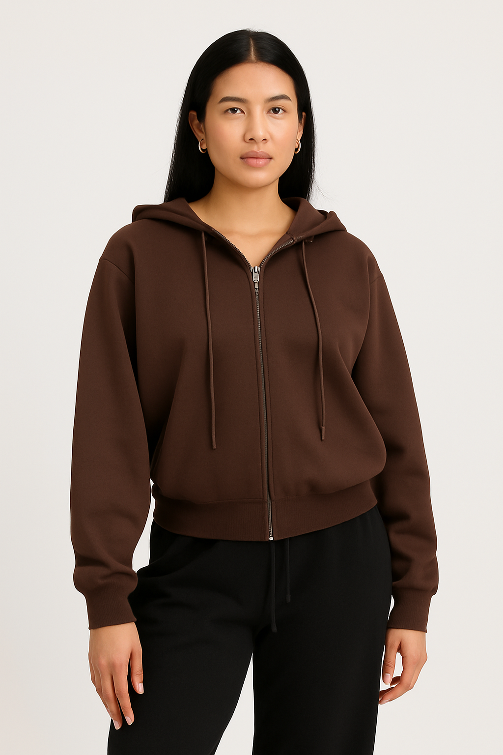 Rita Dames Vest | Comfortabele Zwarte Rits met Capuchon 1