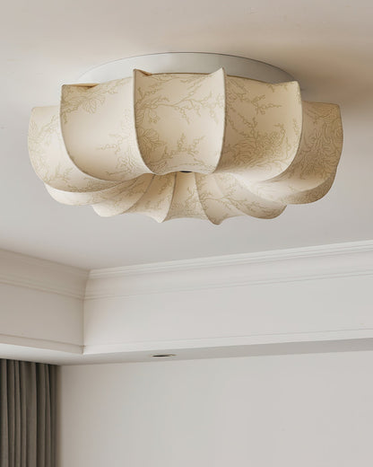 Stoffen Plafondlamp met Bloemenpatroon Natuurlijke Sfeerverlichting Scandinavisch Design Woon- en Slaapkamer Verlichting