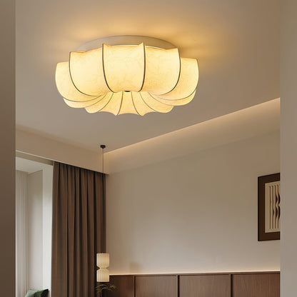 Stoffen Plafondlamp met Bloemenpatroon Natuurlijke Sfeerverlichting Scandinavisch Design Woon- en Slaapkamer Verlichting