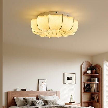 Stoffen Plafondlamp met Bloemenpatroon Natuurlijke Sfeerverlichting Scandinavisch Design Woon- en Slaapkamer Verlichting