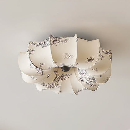 Stoffen Plafondlamp met Bloemenpatroon Natuurlijke Sfeerverlichting Scandinavisch Design Woon- en Slaapkamer Verlichting