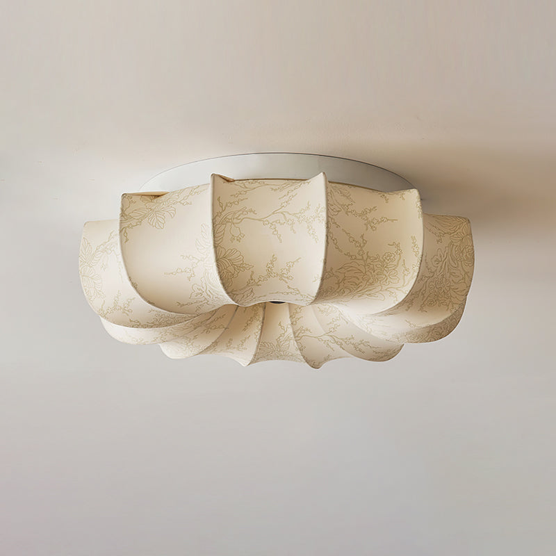 Stoffen Plafondlamp met Bloemenpatroon Natuurlijke Sfeerverlichting Scandinavisch Design Woon- en Slaapkamer Verlichting