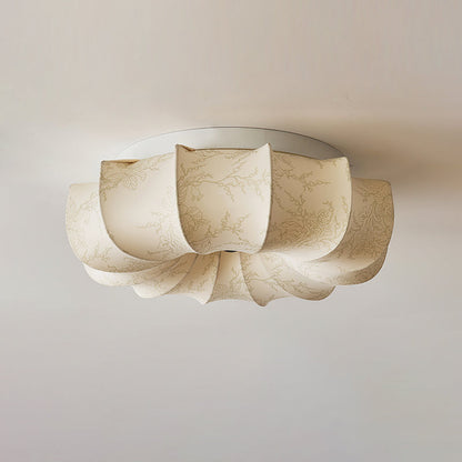Stoffen Plafondlamp met Bloemenpatroon Natuurlijke Sfeerverlichting Scandinavisch Design Woon- en Slaapkamer Verlichting