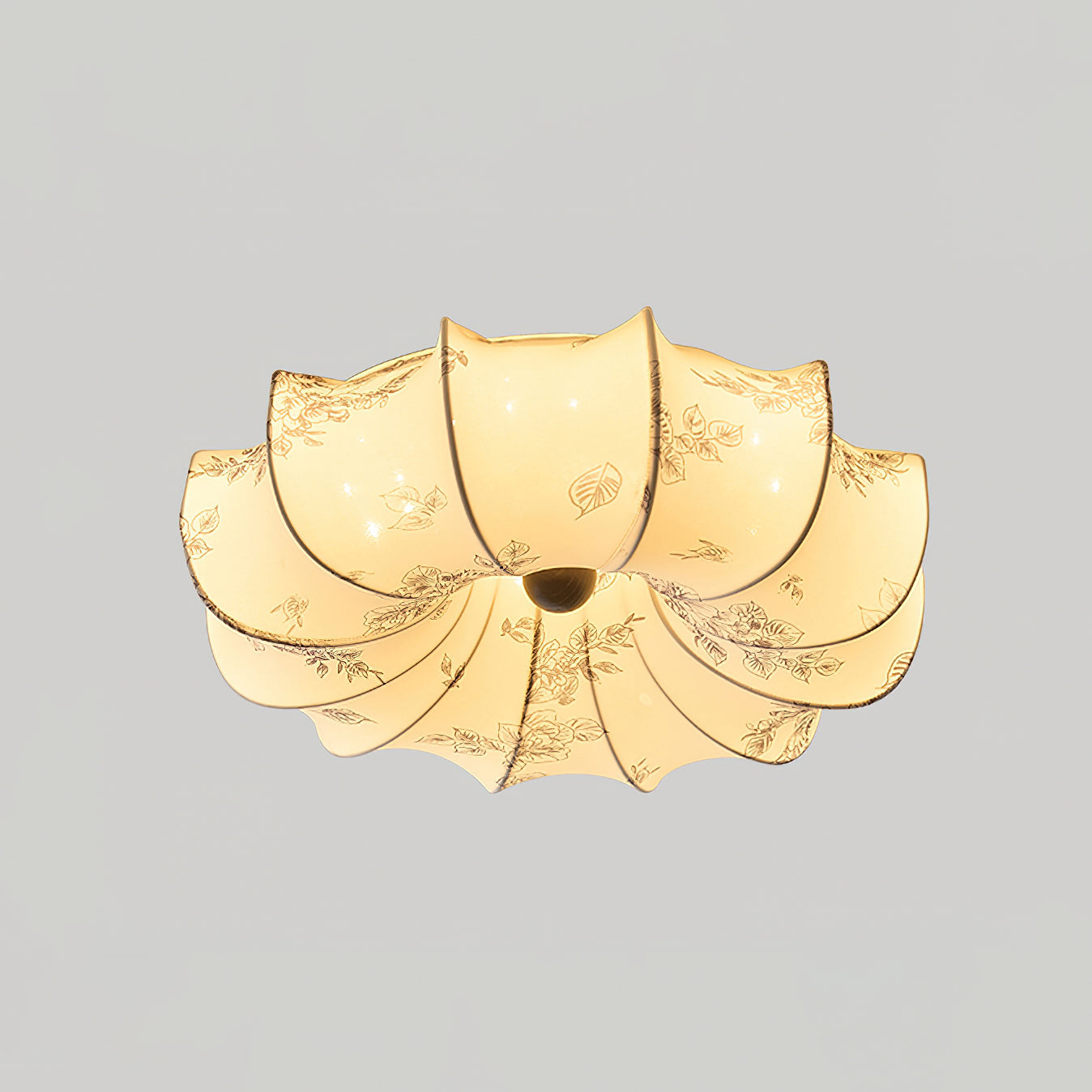 Stoffen Plafondlamp met Bloemenpatroon Natuurlijke Sfeerverlichting Scandinavisch Design Woon- en Slaapkamer Verlichting